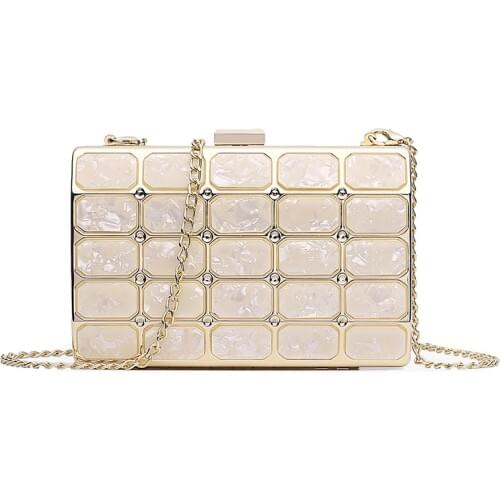 Luxury Brand Design Acrylic Decoration Clutches Women Evening Bags Party Wedding Hand Bag Chain Crossbody Purses Wallet Clutch