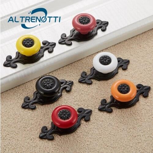 Furniture Cabinet Drawer Handle Zinc Alloy Kitchen Cupboard Dresser Door Pull Closet Metal Ceramic Home Wardrobe Knob Hardware