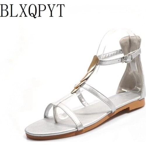 BLXQPYT Flat Sandals Beach Women Sandals Slippers Bohemian Sandles Female Flip Flops Peep toe Summer Casual Shoes Woman 0-1