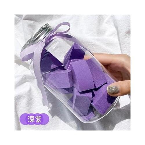 12pcs/ Bottle Makeup Sponge with Storage Box Powder Puff Dry and Wet Combined Beauty Powder Puff Bevel Cut Make Up Sponge Tools