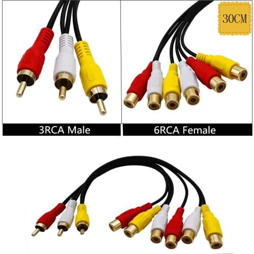 ERE RCA Stereo Audio and Video Cable - Male to Dual Female/AV Splitter Composite 3 RCA Av Video Audio Cable