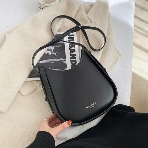 Vintage PU Leather Bucket Bags for Women 2021 Fashion Branded Crossbody Shoulder Hand Bag Lady Trending Handbags and Purses