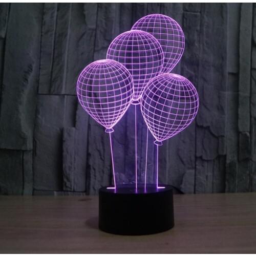 Foreign trade balloon 3D lamp LED acrylic lamp light touch switch stereo visual illusion lamp colorful Nightlight Christmas gift