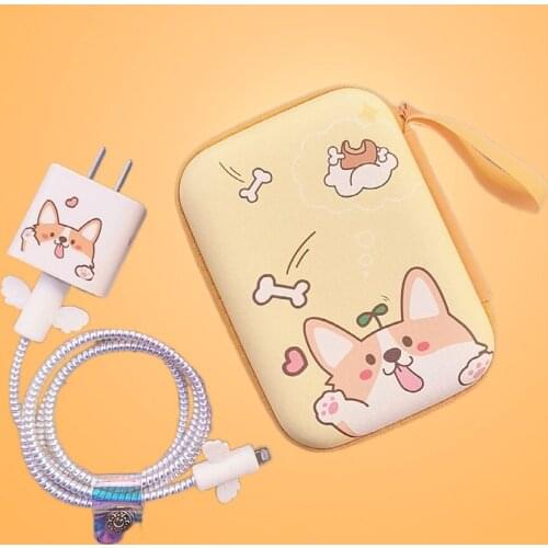 Charging Cable Protector For iPhone PD18W/20W Cable USB Cord Saver Charger Sticker Headphone Cable Protector Cable Storage Bag