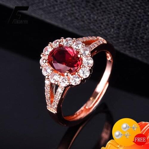 Vintage Women Ring Silver 925 Jewelry Accessories Oval Ruby Zircon Gemstone Open Finger Rings for Wedding Engagement Party Gifts