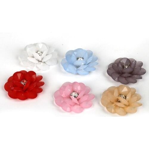1Pc 3.2cm Flowers Charms With Acrylic Rhinestone Handmade For Bracelet Necklace Jewelry Making DIY Earring Findings