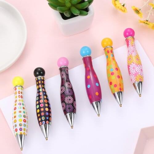 1pc Cute Diamond Painting Point Stick Drill Pen Classic Printed Bowling Shape Crafts Sewing Embroidery Cross Stitch Accessories