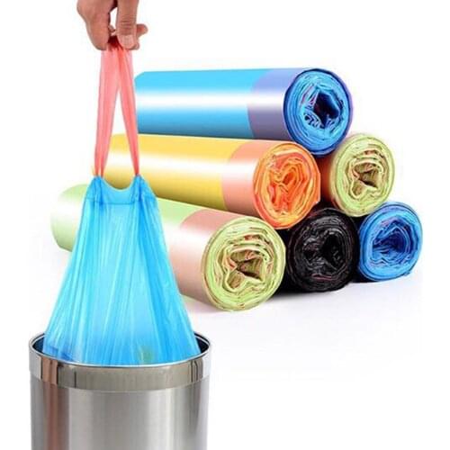 100pcs Kitchen Bucket Thickening Garbage Bag Pull rope garbage plastic bag Storage Plastic Waste Basket Bins Trash Holder