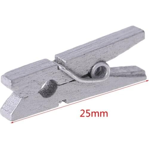 YYDS 100Pcs Small Size 25mm Mini Natural Wooden Clips for Photo Paper Pegs Clothespin Craft Decoration