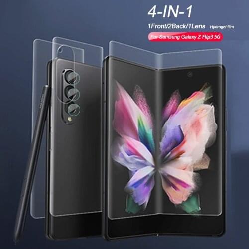 1To4 Front Back Hydrogel Film For Samsung Galaxy Z Fold 3 5G Screen Protectors Film On Sumsung Glaxy Z Fold2 Fold3 Camera Glass