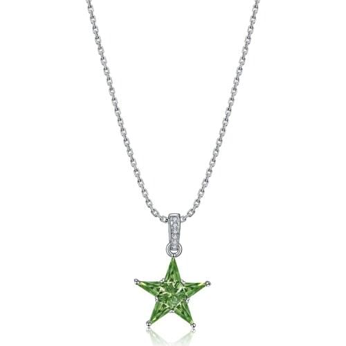 2021 New 18k Gold Necklace 8.2mm Star Shape Natural Tsavorite Necklaces Jewelry Girl/women Gifts