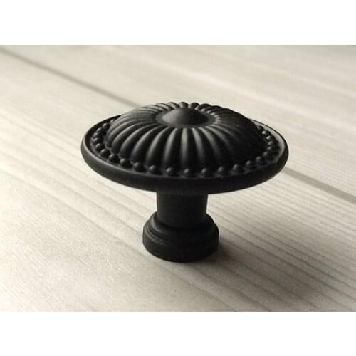 3.5'' Zinc Alloy Cabinet Pulls Handles Black Knob for Drawer and Dresser Vintage Furniture Handle Kitchen Cupboard Door Pull