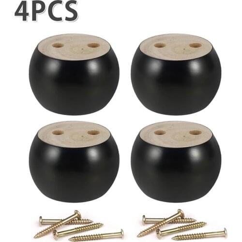 4PCS 5cm high Round Solid Wood furniture feet Replacement foot for armchair sofa cupboard bed table furniture（With screws