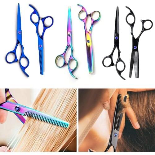 5pcs Hair Cutting Tool Kit 6 inch Hairdressing Haircut Scissors with Carry Case for Home Salon Barber Supplies