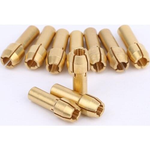 10pcs/set Mini Drill Chucks Adapter for DREMEL Brass Collect 3.2mm/1/8" for Rotary Power Tool Accessories hold 2.9-3.2mm shank