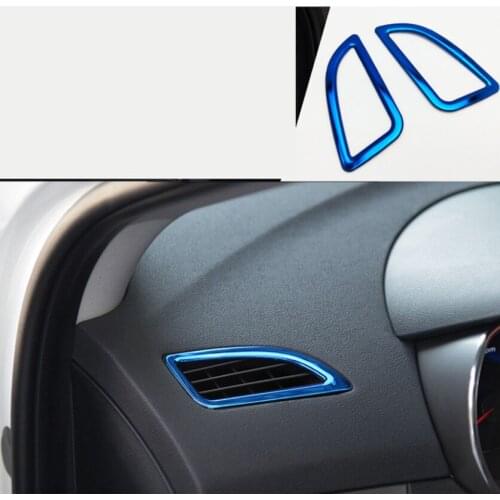 Car Stainless dashboard air conditioning outlet decorative frame sticker For Hyundai Elantra Avante 2012 2013 2014 2015 C1422