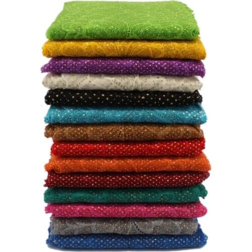 10Y 19cm Weave Mesh Flower Lace Trimming Ribbon Hair Accessories Knitted Lace Stretch with Gold Dot Sequins for Women Garment