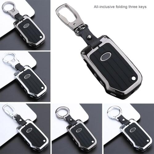 Car Remote Key Case Fob Cover Zinc Alloy Frame Silicone Lining for Kia Sportage Ceed Sorento Cerato