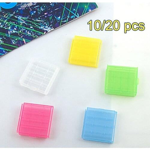 10pcs/20pcs Plastic Case Holder Portable Battery Storage Box Cover for 4x AA AAA Battery Box Container Bag Case Organizer