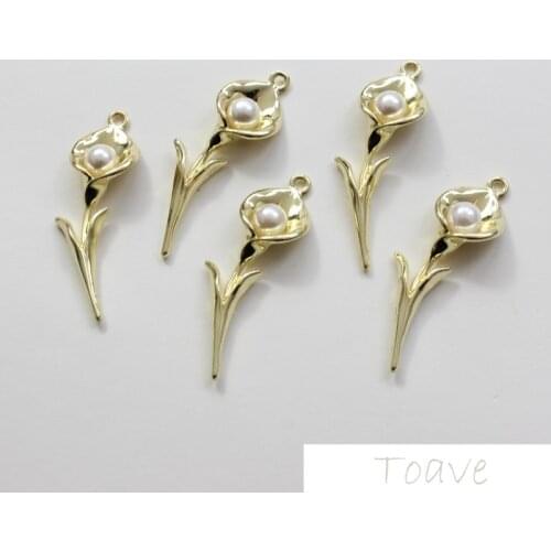 Flower Pearl Pendant Alloy DIY Ear Stud Handmade Material Accessories
