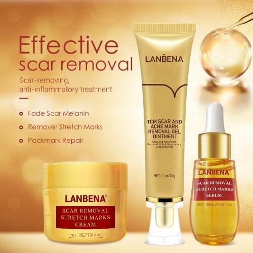 LANBENA Tcm Scar And Acne Mark Removal Gel Ointment Stretch Acne Marks Serum Cream Whitening Face Skin Care Scar Removal Kit