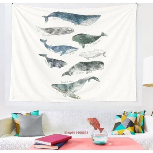 Whales tapestry Mosaic Style Hippie Boho Wall Tapestries Mandala Fabric Mat Living Room Decor