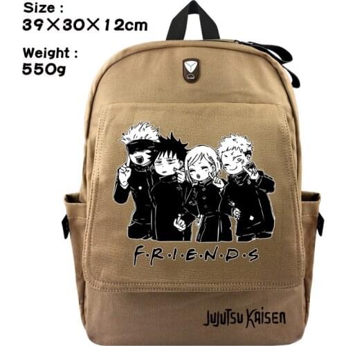 Jujutsu Kaisen Friends Canvas Rucksack Backpack Student Schoolbag Bag Travel Laptop Cosplay Bag Gift