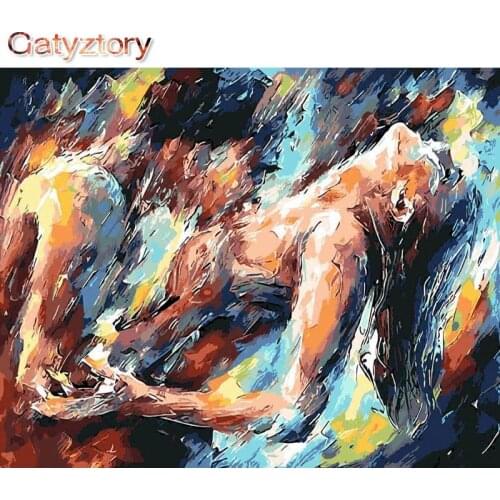 GATYZTORY DIY Painting By Numbers Abstract temptation paint by numbers for adult picture frames wall photo frame wall art canvas