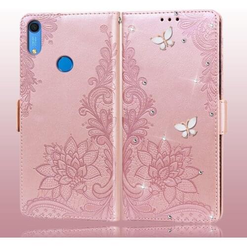 Leather Coque for Huawei Honor 8A Case for Honor 8A Prime Funda Huawei Y6 2019 Case Holder Flip Wallet Bling Huawei Y6S Cover