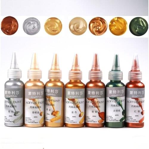 60ml Metallic Acrylic Paint Resin Pigments Gold Silver Copper For Epoxy Resin Jewelry Making Handmade DIY Colorant Pigment