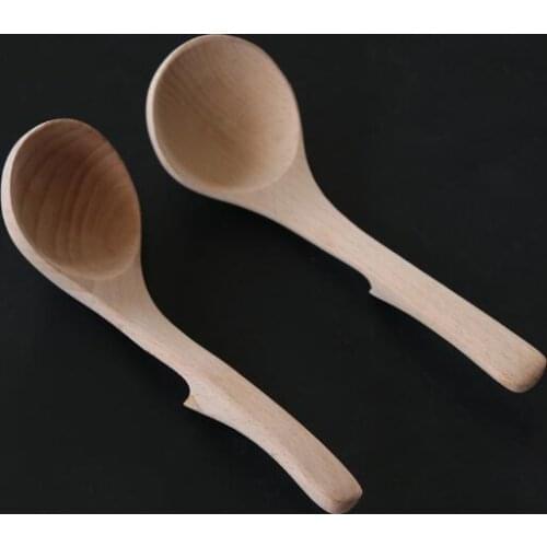Creative small soup spoon with beech