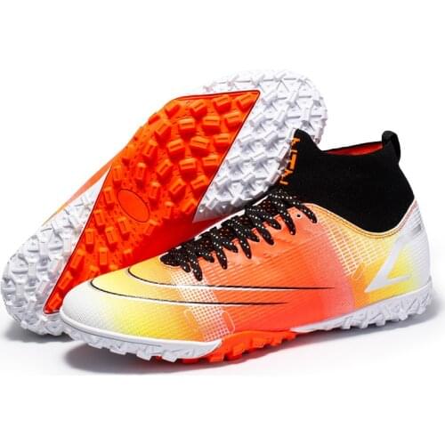 Women Turf Men Soccer Shoes Colorful Big Size Football Trainers Athletes Training Football Sport Boots High Sock Soccer Sneakers
