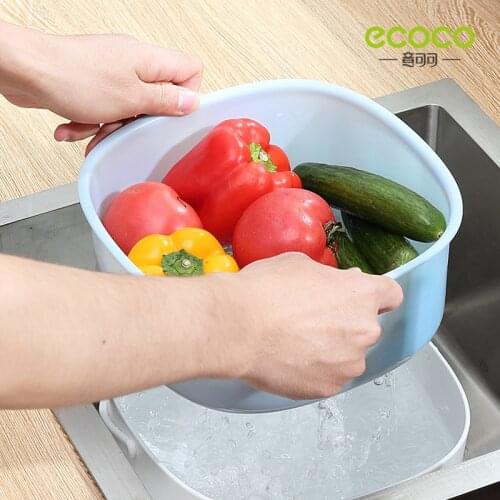 Ecoco Kitchen Water Filter Basket Multifunctional Double-layer Vegetable Basket Living Room Home Coffee Table Fruit Plate