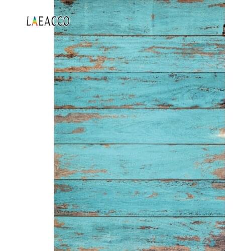 Laeacco Blue Wooden Board Grunge Decor Portrait Photography Backgrounds Customize Photographic Backdrops Props For Photo Studio