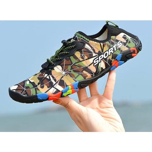 Camouflage Printed Male Water Sports Swimming Elastic Band Aqua Shoes Light Men Slippers Surf Upstream Couple Zapatillas De Agua
