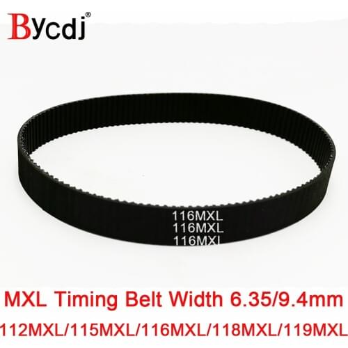 MXL Timing belt B140 B144 B145 B148B149 Teeth Width 6.4/9.4mm 2.032mm Pitch Synchronous belt 112MXL 115MXL 116MXL 118MXL119MXL