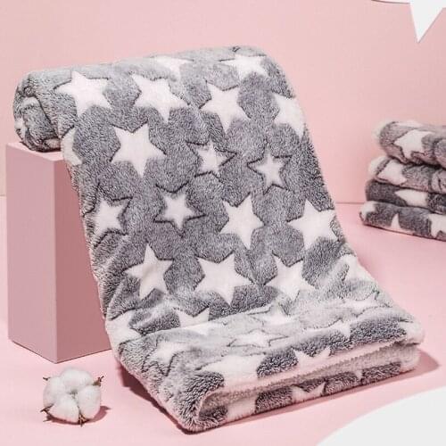 Pink Lovely Star Pet Fluffy Blanket Warm Soft Cat Mat Gray Sleeping Dog Bed Washable Dirt Resistant Waterproof Pet Puppy Sofa