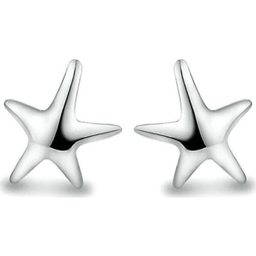 Cheap 925 Sterling Silver Jewelry Personality Dancing Starfish Personality Simple Female Earrings SE76