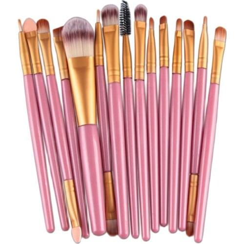 New Arrive 15pcs Makeup Brushes Cosmetic Powder Eye Shadow Foundation Eyeliner Blush Blending Soft Synthetic Kabuki Makeup Brush