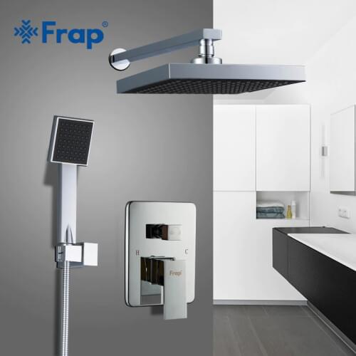 FRAP New High Quality Bathroom Wall Mounted Rain Shower Head Valve Mixer Tap Hand Shower Rainfall Shower Mixer Faucet Set Y24010
