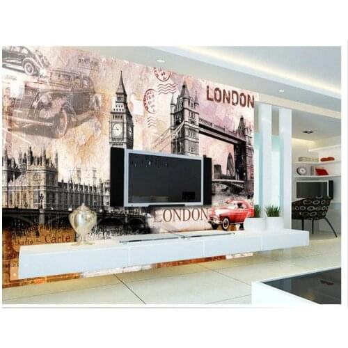 Custom photo wallpapers 3d wall murals wallpaper Big Ben clock tower bridge background wall construction wallpaper
