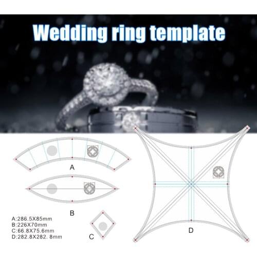 Premium Double Wedding Ring Template Quilting Ruler Template Set Jewelry Accessory GRSA889