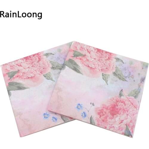 [RainLoong] Chrysanthemum Mum Flower Paper Napkins Prin Event & Party Tissue Napkin Decoration Serviettes 33*33cm 1 pack