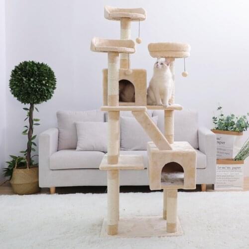 Cat Climbing Frame Cat Nest Cat Tree Cat Rack with Nest Integrated Villa Large Cat Tower Climbing Column Cat Climbing Frame