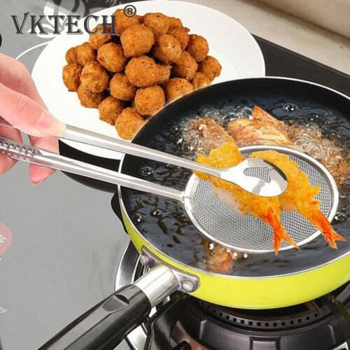 Oil Frying Clamp Filter Stainless Steel Spoon Vegetables Snack Fried Food Strainer for Household Kitchen Ornaments