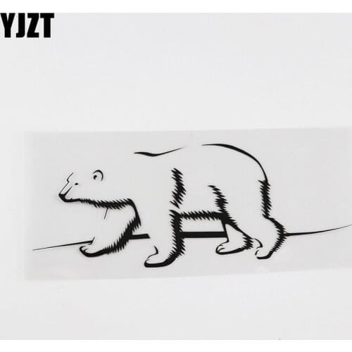 YJZT 17.2CMX6.7CM Arctic Animals Polar Bear Decal Vinyl Car Sticker Black/Silver 8A-0062