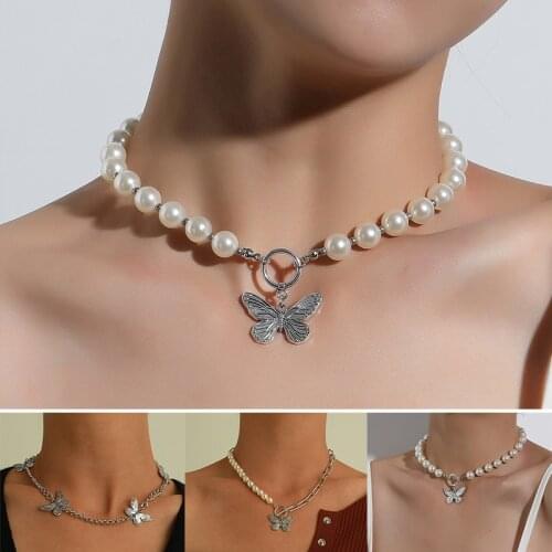 Butterfly Necklace For Women Gold Silver Color Clavicle Chain Punk Necklace Choker Jewelry Personality Gifts Butterfly Pendant