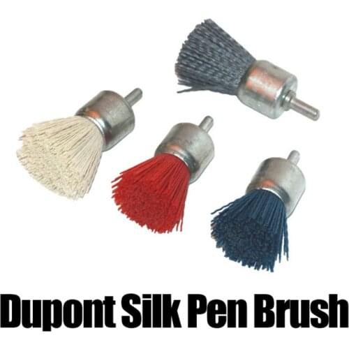 1Pcs Abrasive Nylon Brush DuPont Silk Pen Brush Handle Flower Head Polishing Wire Grinding Wheel Wood Deburring Polishing Tool