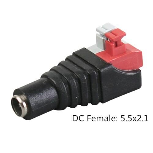 10Pcs Sample 5.5*2.1mm Female DC Power Plug Jack Connector To Spring Terminal Block Adapter For LED Strip CCTV Camera