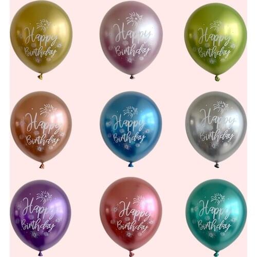 10pc Gold Silver blue Metal Latex balloon Happy birthday party baby shower anniversary wedding wall background decoration ballon